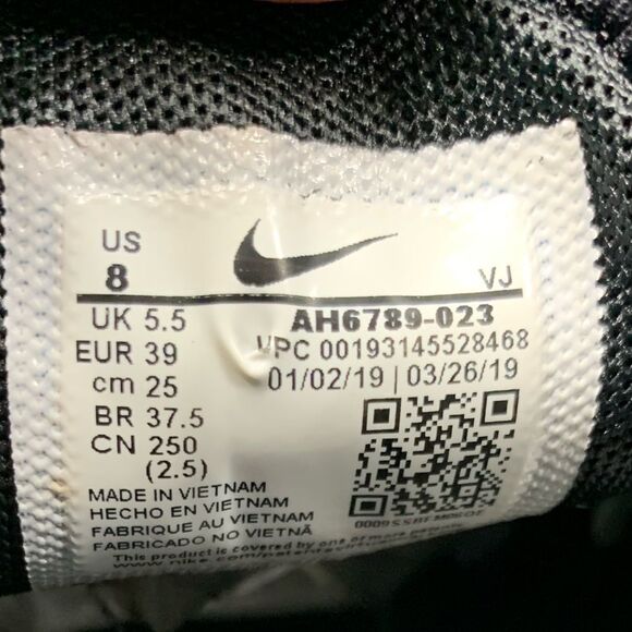 Nike Air Max 270 Womens Black Multi Color Sneakers Shoe Size 8 - Picture 9 of 9